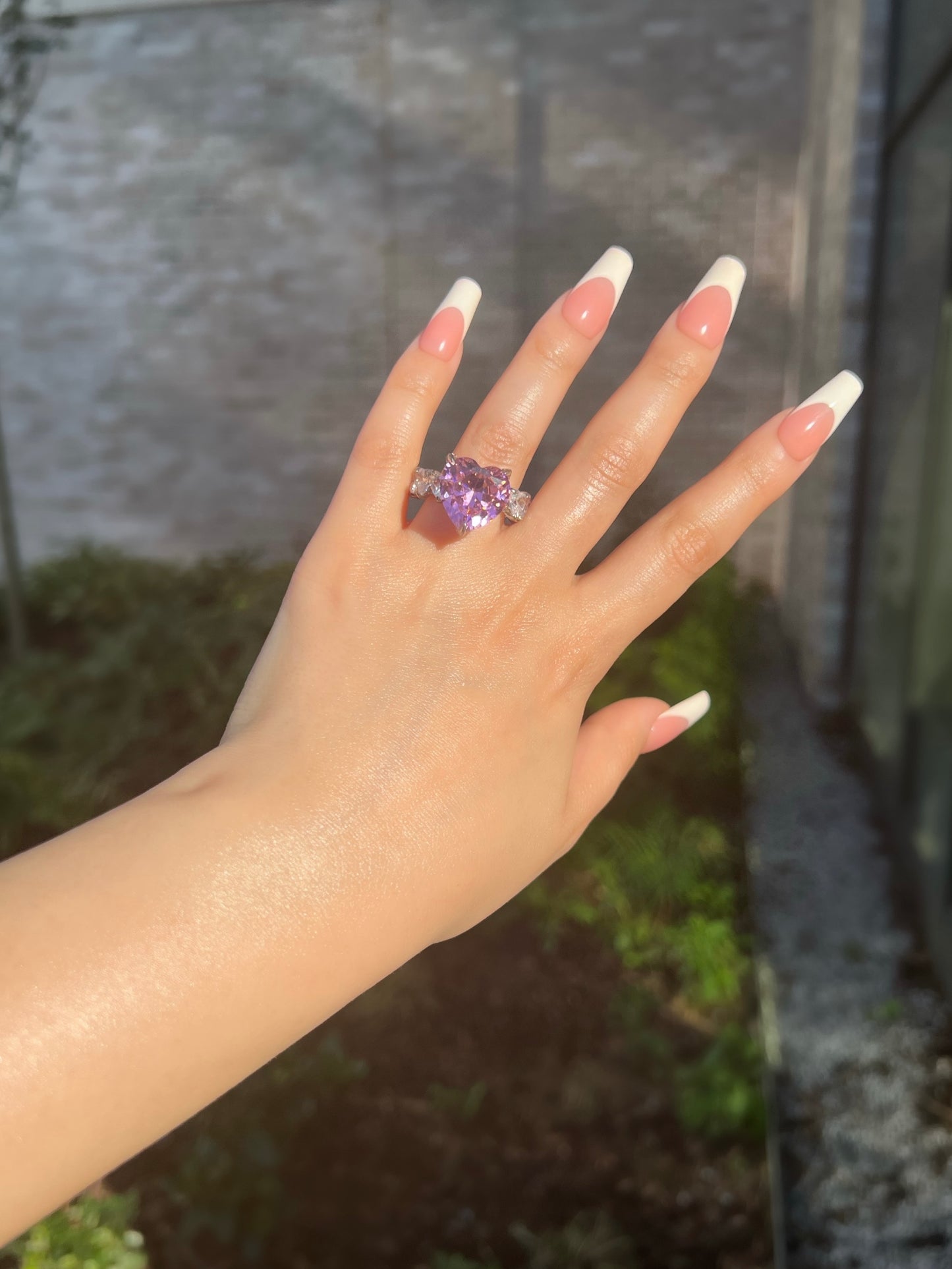 Queen Heart Cubic Zirconia Ring- Pink