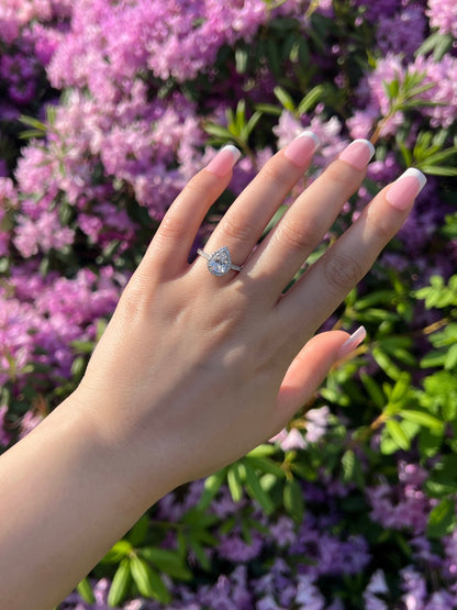 Aurelia Pear Cut Sterling Silver Ring