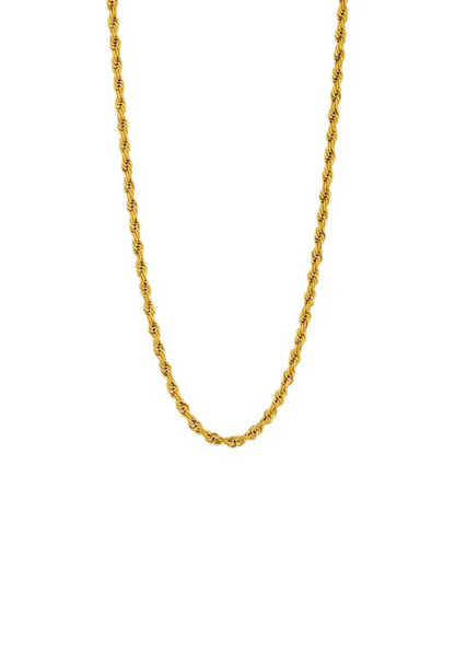 Gold Twisted Rope Chain Necklace- 3mm