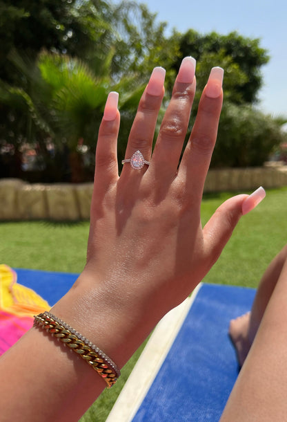 Aurelia Pear Cut Sterling Silver Ring