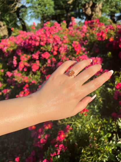 Cecilia Radiant Cut Sterling Silver Ring- Rose Gold