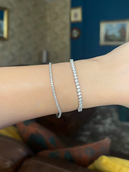 Aura 3mm Tennis Bracelet- Silver