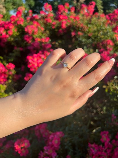 Mini Elina Heart Sterling Silver Ring- Gold