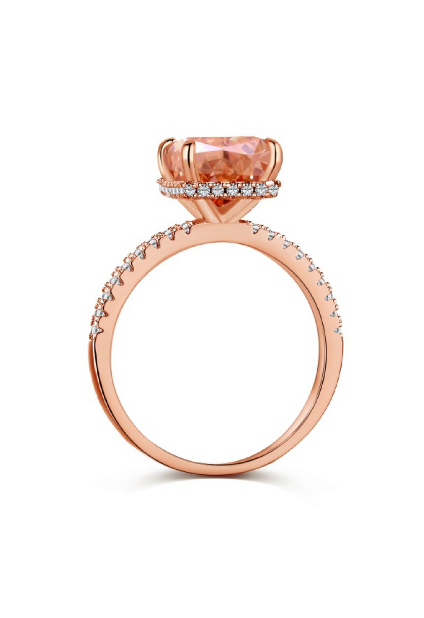 Cecilia Radiant Cut Sterling Silver Ring- Rose Gold