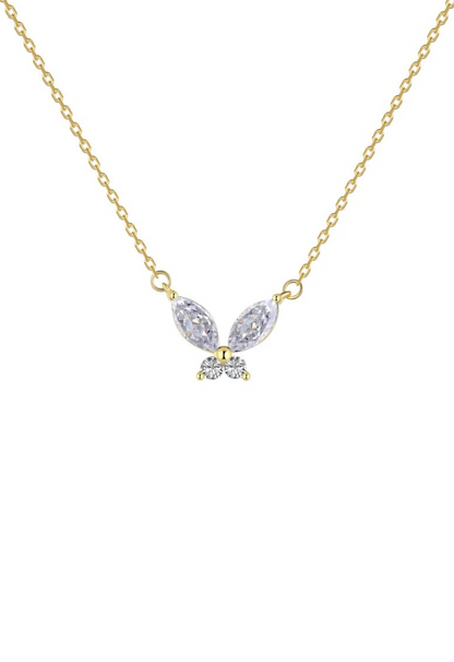Icy Butterfly Sterling Silver Pendant Necklace