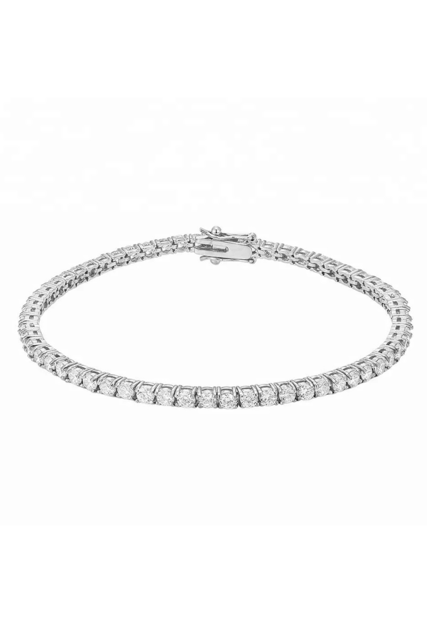 Aura 3mm Tennis Bracelet- Silver