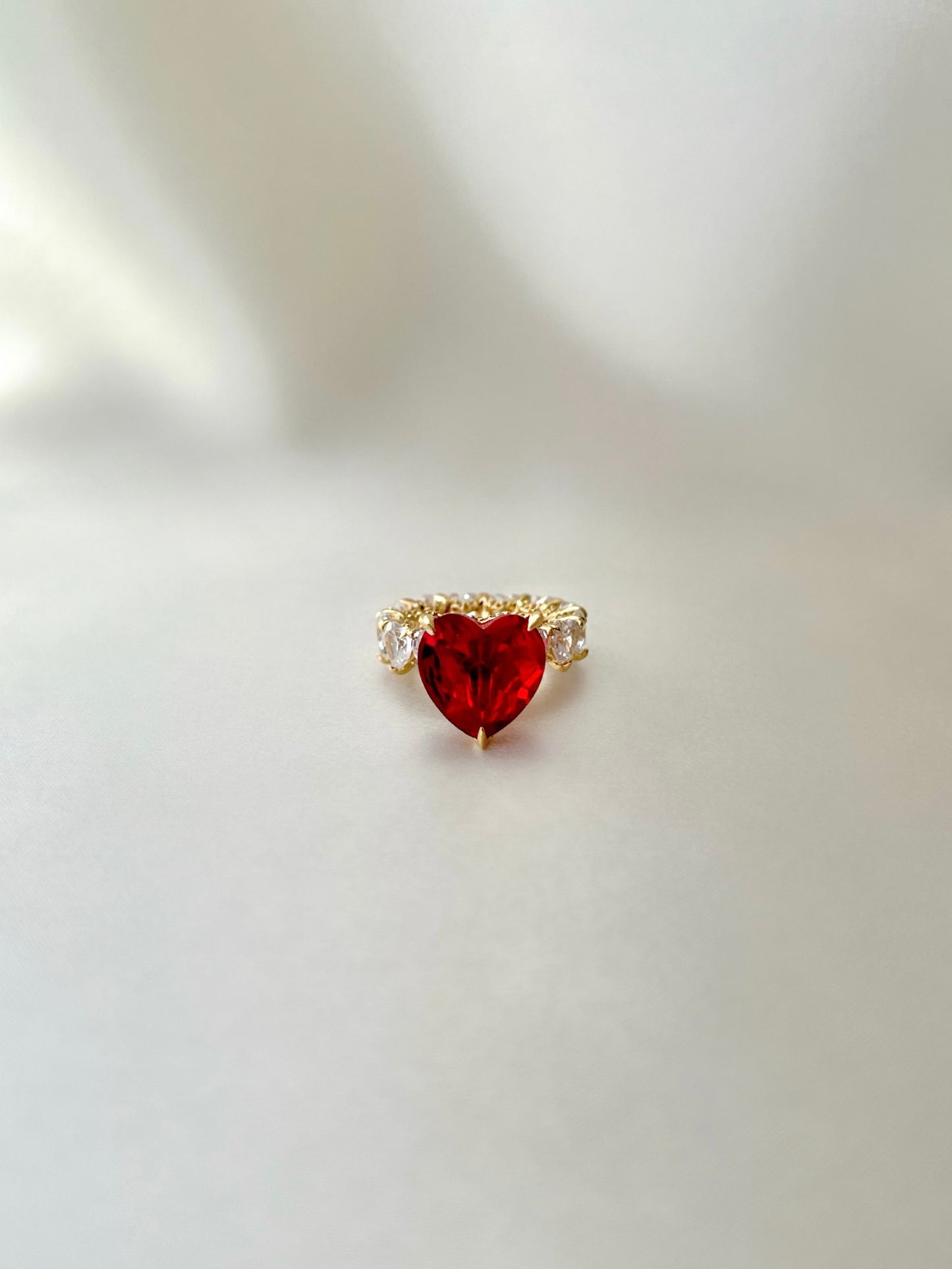 Queen Heart Cubic Zirconia Ring- Red