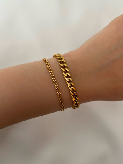 Classic Cuban Chain Bracelet- Gold