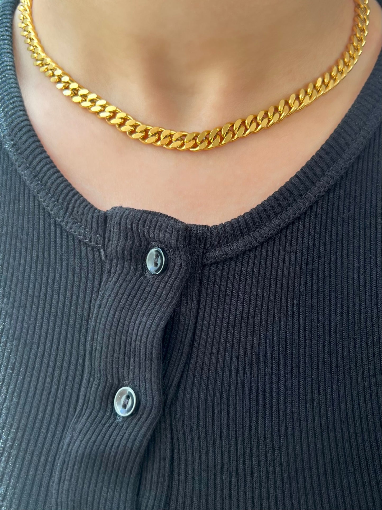 Classic Cuban Chain Necklace- Gold